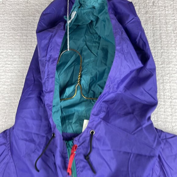 VTG Sierra Designs Medium Nylon Retro Purple Full Zip Hooded Windbreaker Jacket - Picture 7 of 16